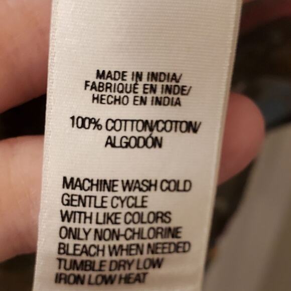 IZOD tropical floral pintucked ruffled button down shirt size large‎ - Picture 5 of 5